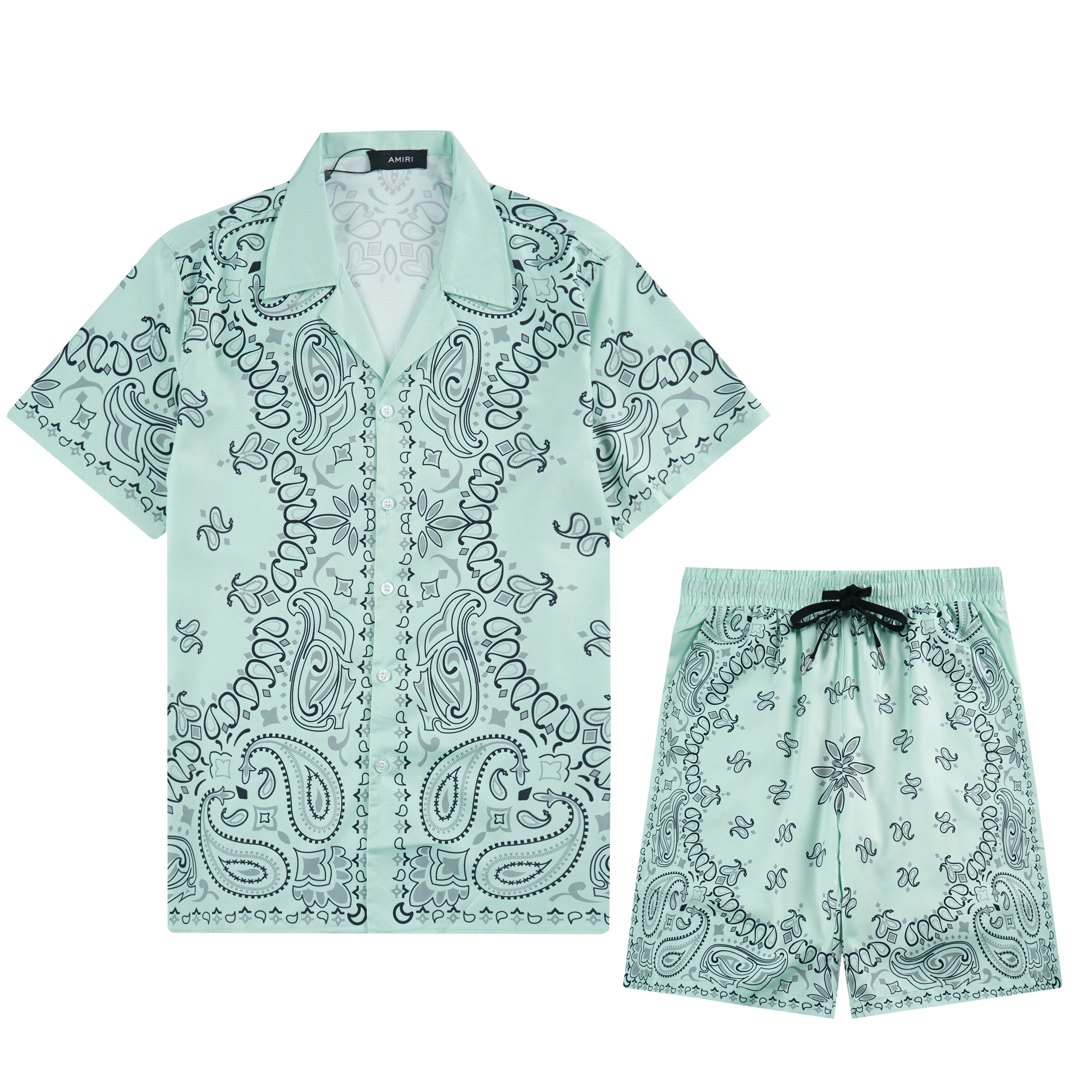 AMIRI 2025 Spring and early spring silk shorts and shirt suit